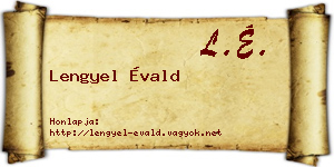Lengyel Évald névjegykártya